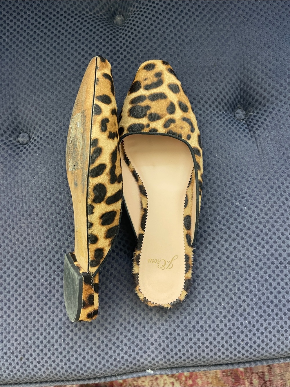Leopard Print Women’s Slip-On Flats - Tan/Black. Jcrew - Picture 2 of 4